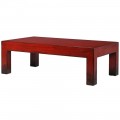 Vintage červený konferenční stolek Rojada z masivního dřeva 140cm