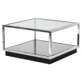 Chromový designový konferenční stolek Cromia ze skla čtvercového tvaru 65cm