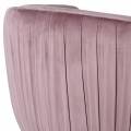 Art-deco křeslo Viane v růžové barvě se sametovým potahem a volány 84cm