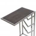 Chromový příruční stolek Oracle s kovovou konstrukcí a tmavou povrchovou deskou 60cm