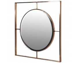 Art-deco nástěnné zrcadlo Giamo s kovovým měděným rámem 80cm