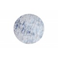 Luxusní kulatý koberec Adassil s modrým orientálním vzorem s vintage patinou