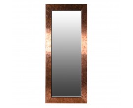 Designové šatní zrcadlo se širokým měděným rámem 209 cm