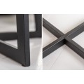 Industriální příruční kulatý stolek z masivu a černou kovovou podstavou Modul 50cm