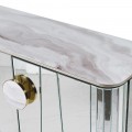 Luxusní dvoudveřový zrcadlový příborník s imitací mramoru 150 cm