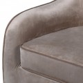 Luxusní art-deco sametová tmavě béžová otočná židle Colmar se zlatými nohama 86cm