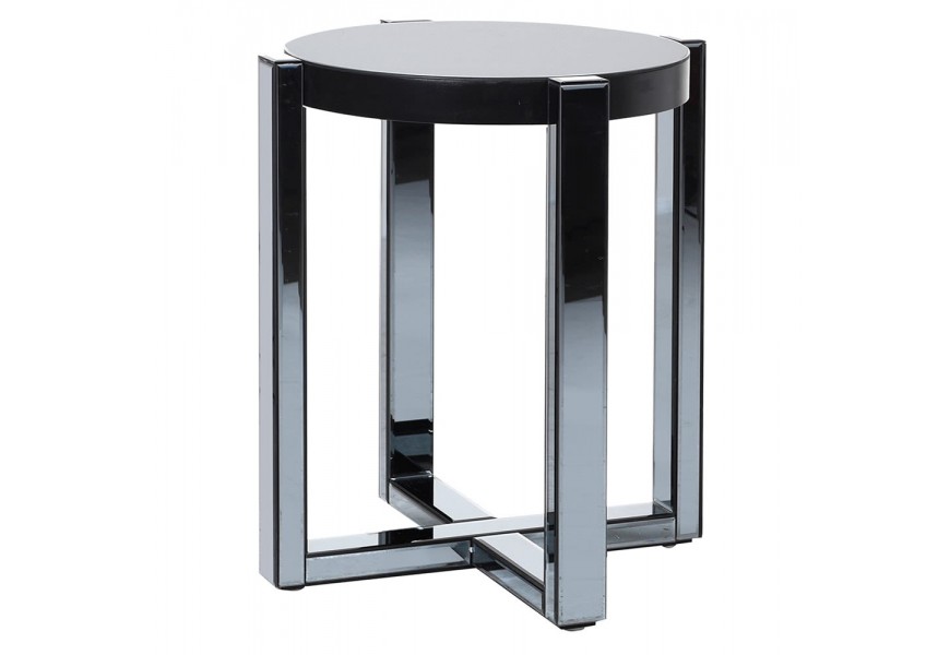 Zrcadlový příruční stolek Mirea kruhového tvaru ze skla 52cm