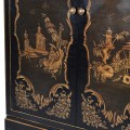Orientální dekorační barová skříňka Chinia s čínským motivem v černé barvě 182 cm