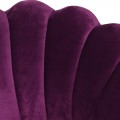 Art-deco kulaté fialové křeslo se sametovým potahem 81 cm