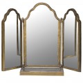 Art-deco závěsné trojité zrcadlo Sheley se zlatým rámem 64cm