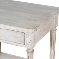 Venkovský bílý příruční stolek Gustavian z masivního dřeva 70 cm