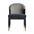 Art-deco židle Ampelio černá se sametovým potahem