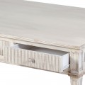 Provensálský konferenční obdélníkový stolek Celene Rode se třemi zásuvkami v bílém provedení 142cm