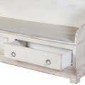 Luxusní velká provensálská lavice Celene Rode z masivu v bílé barvě s dvěma zásuvkami 187cm