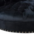 Černá kulatá lobby sedačka ve stylu CHESTERFIELD 143 cm