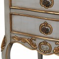 Barokní noční stolek z mahagonového dřeva v bílé barvě se zlatými ozdobnými prvky 72 cm