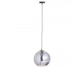 Designová závěsná lampa Globe s kouřovým motivem šedé barvy
