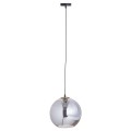 Designová závěsná lampa Globe s kouřovým motivem šedé barvy