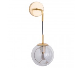 Art-deco stylová nástěnná lampa Globe s kouřovým motivem zlaté barvy z kovu 60cm