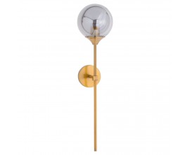 Designová mosazná nástěnná lampa Globe ve zlaté barvě s kouřovým motivem 85cm
