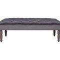 Designový taburet Galahad s tmavě šedým sametovým čalouněním se zdobenými nožičkami 123cm