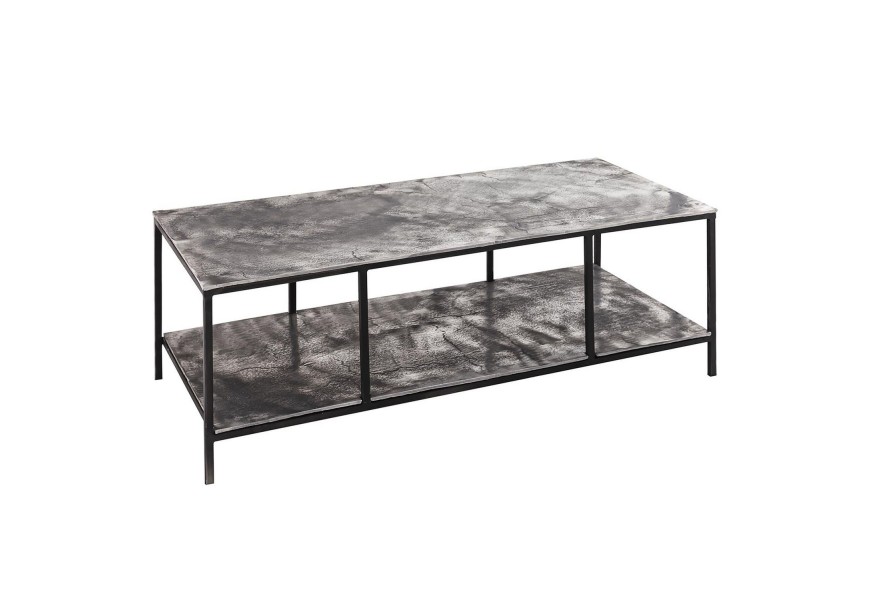 Moderní designový konferenční stolek Farrah v šedé barvě z kovu 110cm