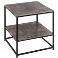 Moderní kovový příruční stolek Farrah v šedé barvě čtvercového tvaru 46cm