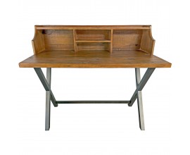 Industriální pracovní stolek Durand ze dřeva s kovovými nohami 120cm