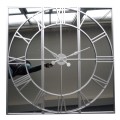 Moderní designové nástěnné hodiny Celina ze skla a kovu stříbrné barvy 112cm