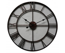 Retro nástěnné kruhové hodiny Edon z kovu bronzové barvy 70cm