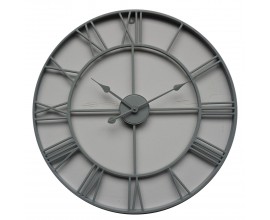 Retro designové nástěnné hodiny Edon z kovu v šedé barvě 70cm