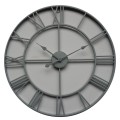Retro designové nástěnné hodiny Edon z kovu v šedé barvě 70cm