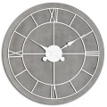 Jedinečné hnědo-stříbrné nástěnné hodiny Stormhil kruhového tvaru z masivního dřeva