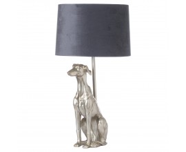 Stylová stolní lampa Vipet William ve stříbrné barvě s šedým stínidlem 72 cm