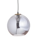 Designová závěsná lampa Globe s kouřovým motivem šedá 130cm