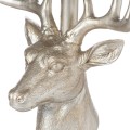 Stříbrná keramická stolní lampa Deer Harrods s šedým stínidlem 48 cm 