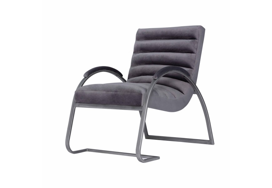 Modern&iacute; křeslo Jetta v ergonomick&eacute;m tvaru se &scaron;ed&yacute;m čalouněn&iacute;m s kovovou konstrukc&iacute; 96cm