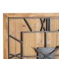 Industriální designové čtvercové nástěnné hodiny Faarzal na dřevěné masivní desce 60cm