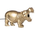 Zlatá keramická stolní lampa Hippopotama ve tvaru hrocha 38cm