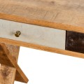 Retro konzolový stolek Bessie z hnědého masivu s třemi zásuvkami 150cm