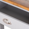 Designová konzola Byland se zásuvkami v světle šedé barvě s dřevěnými detaily 131cm