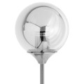 Designová kovová nástěnná lampa Globe stříbrné barvy s kouřovým motivem 85cm