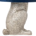 Designová stolní lampa Rabbit Ear ve stříbrné barvě s modrým stínidlem 50 cm