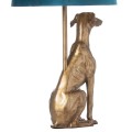 Stylová stolní lampa Vipet William ve zlaté barvě s tyrkysovým stínidlem 72 cm
