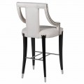 Designová barová židle Lula v krémové bílém čalounění s černými nožičkami 117cm