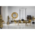 Luxusní art-deco kulaté velké nástěnné zlaté zrcadlo 142cm