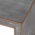 Art-deco čtvercový konferenční stolek OTAWA s šedým koženým čalouněním 100 cm