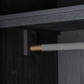 Art-deco šatní skříň OTAWA s šedým koženým čalouněním na nožkách 216cm
