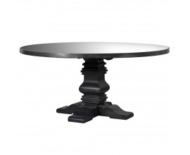 Zrcadlový kulatý jídelní stůl Specolare s černou nohou 182 cm