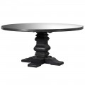 Zrcadlový kulatý jídelní stůl Specolare s černou nohou 182 cm